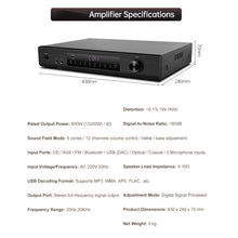 CDD 6-Zone 12 Ch. Amplifier RMS 600W (50Wx12), Bluetooth, USB, CD, AUX, Optical, Coaxial, DSP, FM, 2 MIC
