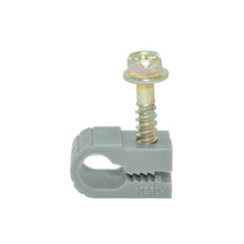 CDD Single Coaxial RG6 Cable Clips with 1" Screw, 100 Per Bag