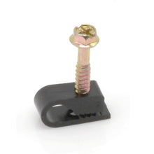 CDD Single Coaxial RG6 Cable Clips with 1" Screw, 100 Per Bag