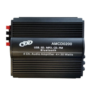 CDD 4 Channel Bluetooth Mini Amplifier 4x30W with P/S, Remote, USB, MP3, Media Card, FM