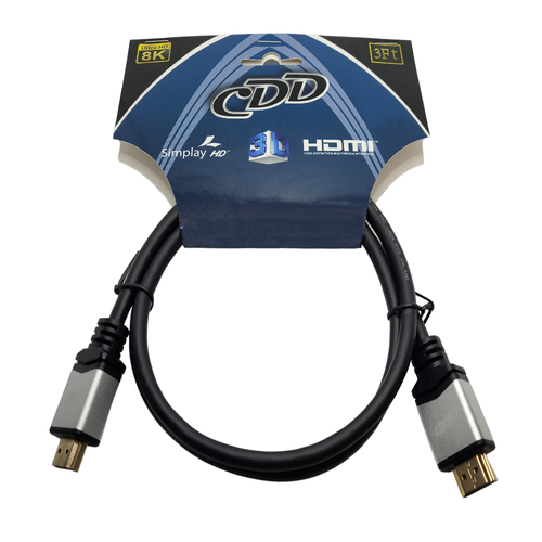 CDD HDMI Cable, 2.1V-8K Ultra HD, 30AWG, CSA & FT4,  3 Ft