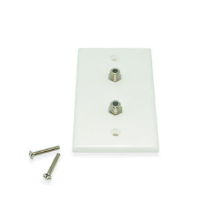 CDD Wall Plate with w/Dual 1.0 ghz F-81 Connectors, White