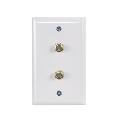 CDD Wall Plate with w/Dual 1.0 ghz F-81 Connectors, White