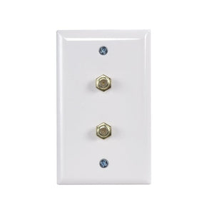 CDD Wall Plate with w/Dual 1.0 ghz F-81 Connectors, White