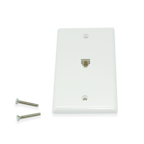 CDD Single Telephone Wall Plate, White