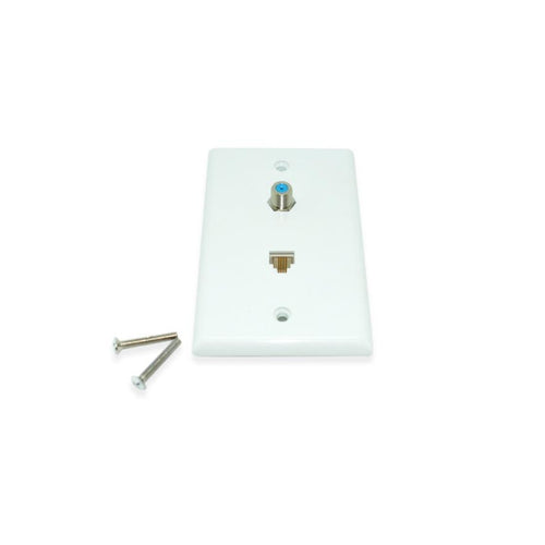 CDD 3GHz Single F81 Wall Plate with Single Telephone Jack, White