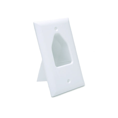 CDD 1 Gang Recessed Low Voltage Cable Plate, White