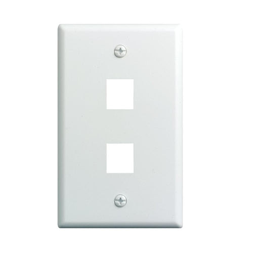 CDD Keystone Wall Plate 2 Cavity, White