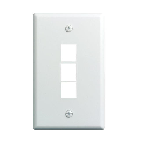 CDD Keystone Wall Plate 3 Cavity, White